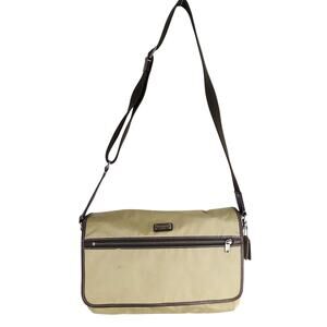 Coach Tan Nylon Messenger Bag F70355 Brown Leather Trim Crossbody 2012 Unisex